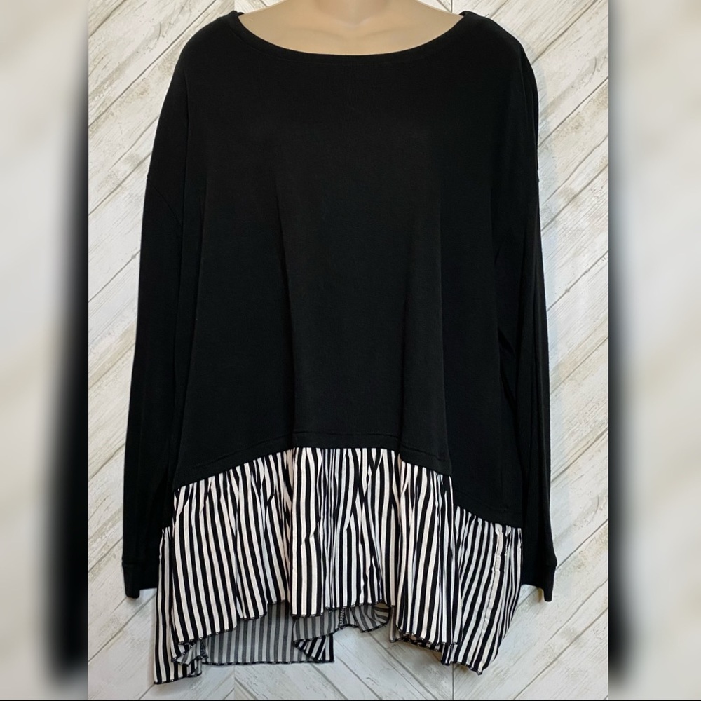 Black top with strip trim